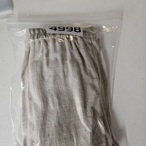 Coldwater Creek Linen Pants Womens M Tan High Rise Straight Leg Pleated Front - Picture 10 of 10